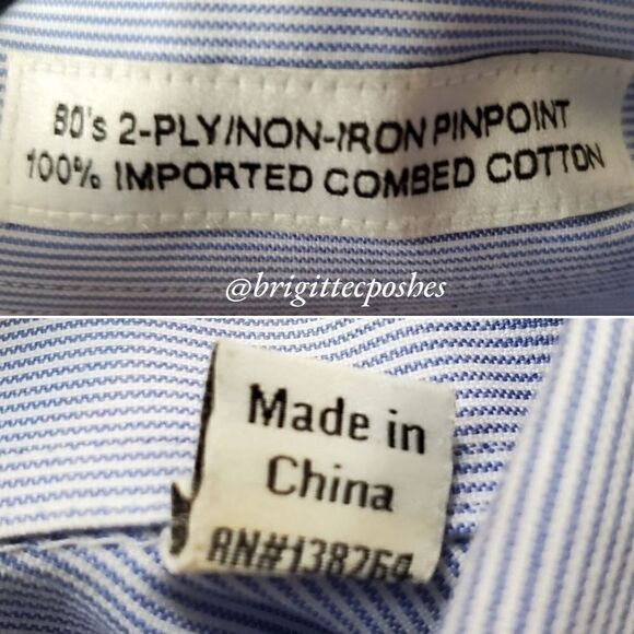 COOPER & STEWART Thin Striped Blue Oxford Shirt - Picture 13 of 13